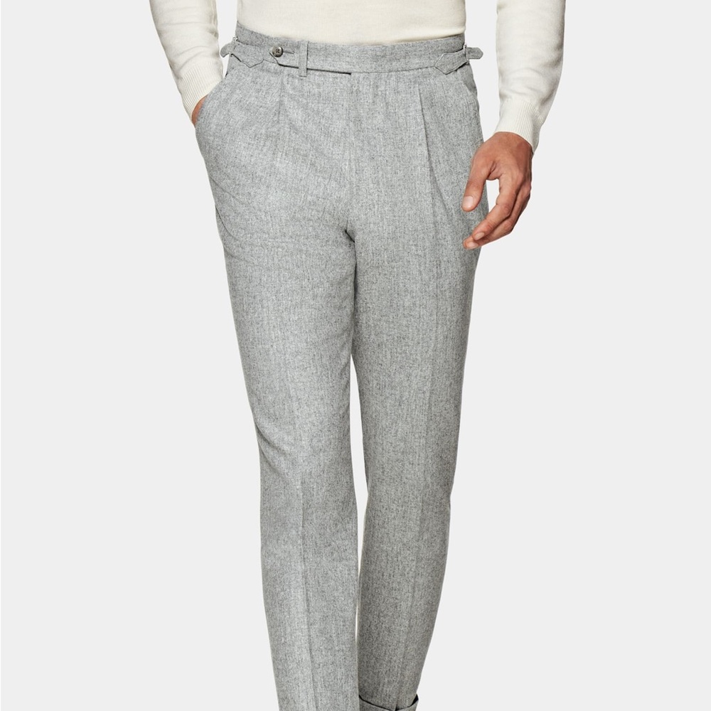 Grey Pleated Pants - SuitSupply